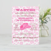 JA! Rosa Cowgirl Geburtstagsparty Einladung (Stehend Vorderseite)