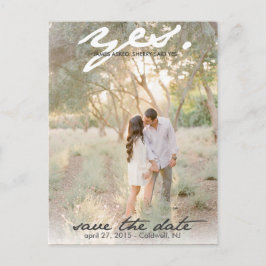 Ja. Save the Date Postkarte