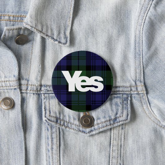 Ja schottischer UnabhängigkeitTartan 2014 Button (Beispiel)