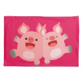 JA! Schweine niedlicher Cartoon Kissenbezug (Rückseite)