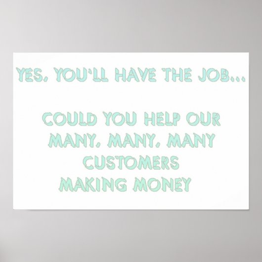 Ja, Sie haben den Job Nr. 2 Poster (Vorne)