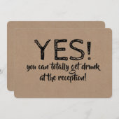 Ja, Sie können Betrunkene BRIDESMAID CARD bekommen Einladung (Vorne/Hinten)