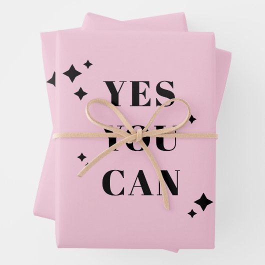 Ja, Sie können inspirierendes Zitat Geschenkpapier Set (Beispiel)