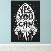 Ja, Sie können Rocketship Leinwanddruck (Insitu (Holzboden))