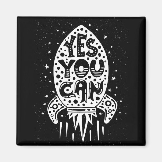 Ja, Sie können Rocketship Magnet (Vorne)