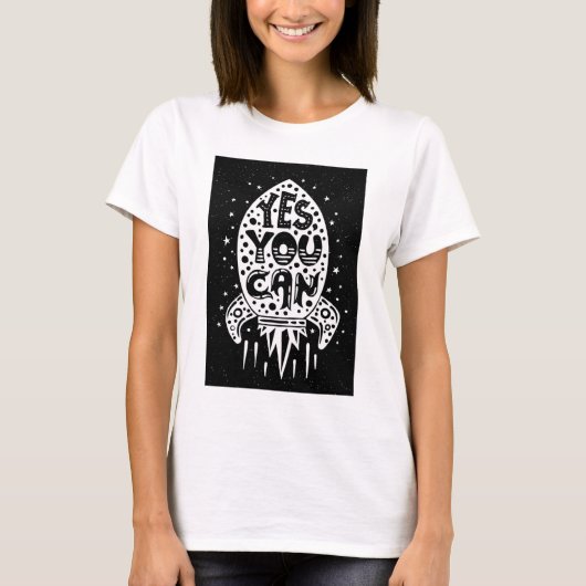 Ja, Sie können Rocketship T-Shirt (Vorderseite)
