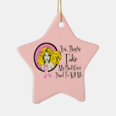 Ja, sie sind Fake Brustkrebs Überlebende Keramikornament (Rechts)