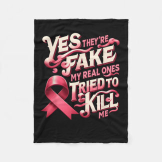 Ja, sie sind Fake meine echten Ones Pink Ribbon Br Fleecedecke