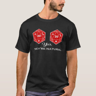 Ja Sie sind natürliche Frauen Funny Gamer D20 Red  T-Shirt
