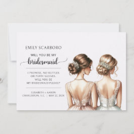 Ja, Sie werden meine Bridesmaid-Vorschlagskarte se Einladung