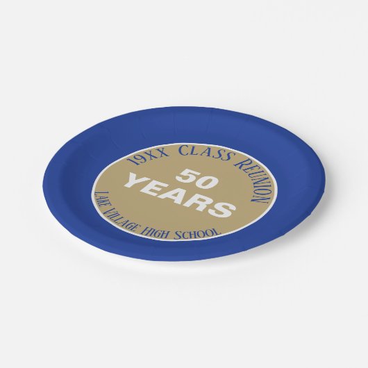 JA! Spezielle 50. Wiedersehen-Party-Platte Pappteller (Schrägansicht)