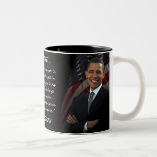 Ja taten wir - Obama mit der amerikanische Zweifarbige Tasse