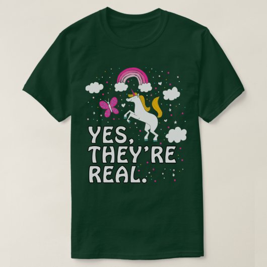 Ja Theyre Real Funny Hübsche Niedliche Einhorn Män T-Shirt (Design vorne)