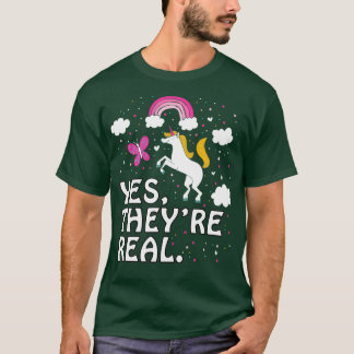 Ja Theyre Real Funny Hübsche Niedliche Einhorn Män T-Shirt