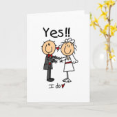 JA tue ich Braut und Bräutigam-T - Shirts und Karte (Gelbe Blume)