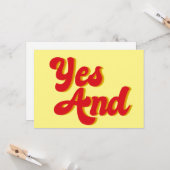 Ja und Improv Comedy Troupe Karte (Vorderseite/Rückseite Beispiel)