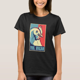 Ja Vegan Vegetarier Retro I Tierliebhaber Huhn  T-Shirt