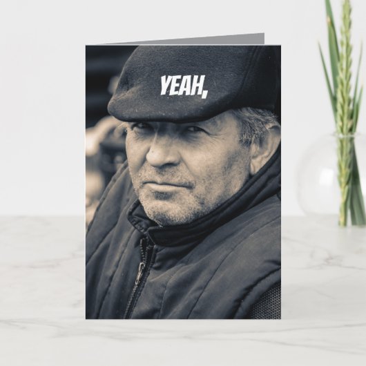 JA - VERSPÄTETE GEBURTSTAGSKARTE DANKESKARTE (Vorderseite)