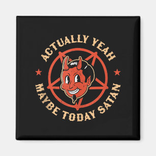 Ja vielleicht Satan Retro Vintage Halloween Goth Magnet