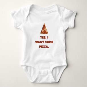 Ja will ich etwas Pizza Baby Strampler
