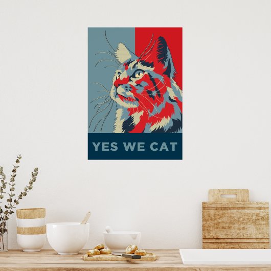 Ja, wir Cat Poster (Küche)