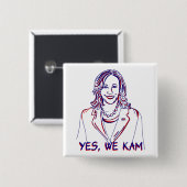 Ja, wir Kam! Kamala Harris 2024 Wahl Button (Vorne & Hinten)