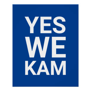 Ja Wir Kam lustige moderne Typografie weiß blau Poster