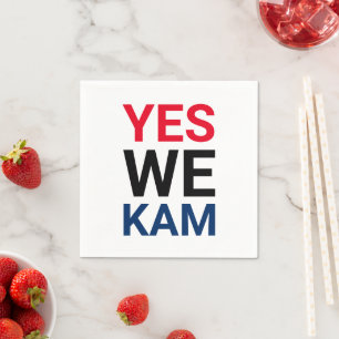 Ja Wir Kam lustige rot-blaue Typografie Serviette