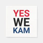 Ja Wir Kam lustige rot-blaue Typografie Serviette (Vorderseite)