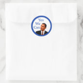 Ja, wir können Barack Obama 2008 Runder Aufkleber (Tasche)