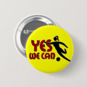 JA, WIR KÖNNEN - Frauen Fußball Button (Vorne & Hinten)