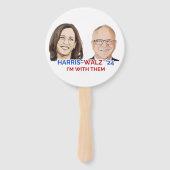 Ja, wir können - Kamala Harris Tim Walz Wahl 2024 Fächer (Rückseite)