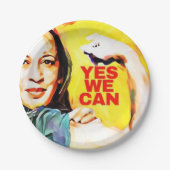 Ja, wir können - Kamala Harris Tim Walz Wahl 2024 Pappteller (Vorderseite)