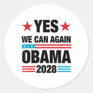 Ja, wir können Obama 2028 3. Amtszeit Präsident Runder Aufkleber