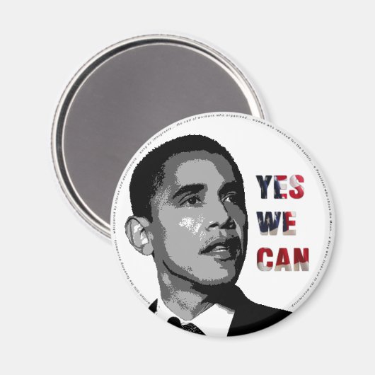 Ja, wir können - Obama - Politisches Magnet (Vorderseite/Rückseite)