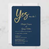 Ja Wir machen blaue Goldhochzeit Einladung (Vorderseite)