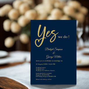 Ja Wir machen blaue Goldhochzeit Einladung