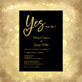 Ja, wir machen eine elegante Black Gold Hochzeit Einladung
