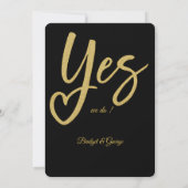 Ja, wir machen eine elegante Black Gold Hochzeit Einladung (Rückseite)
