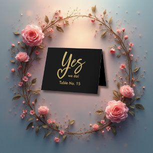 Ja, wir machen eine elegante Black Gold Hochzeit T Dankeskarte