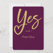 Ja Wir machen Pflaumengoldhochzeit Einladung (Rückseite)