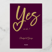 Ja Wir machen Pflaumengoldhochzeit Folieneinladung (Rückseite)