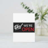 Ja, wir sind offen! postkarte (Stehend Vorderseite)