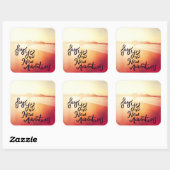 Ja zu neuen Abenteuern Quadratischer Aufkleber (Blatt)