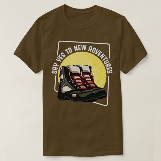Ja zu neuen Abenteuern Wandern T-Shirt (Design vorne)