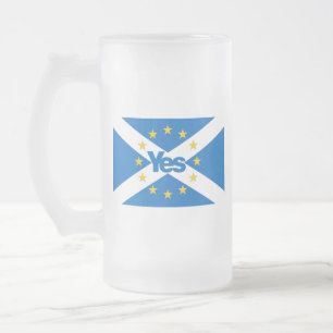 Ja zu unabhängiger Europäer-Schottland-Flagge Mattglas Bierglas