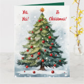 Ja zu Weihnachten! Karte (Gelbe Blume)