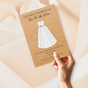 Ja zum rustikalen Kraft-Einladung zum Kleid sagen Einladung