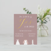 Ja zur Dress Bridal Folie Einladung (Stehend vorne)