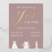 Ja zur Dress Bridal Folie Einladung (Vorderseite)